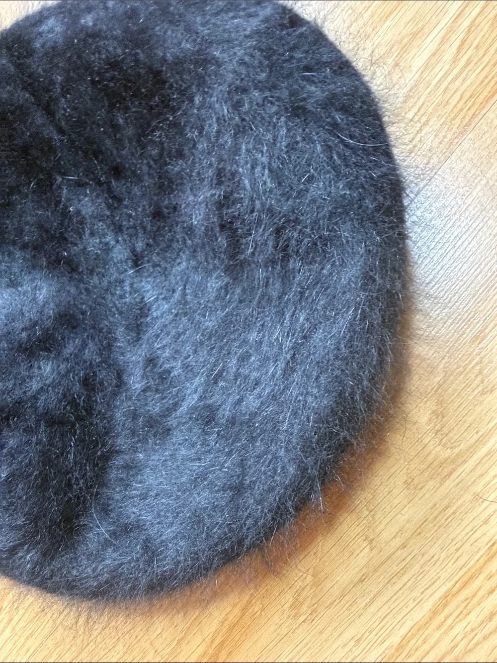 Vintage First Issue Liz Claiborne Black Wool Rabbit Hair Beret Hat